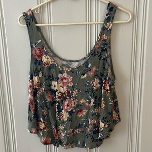 American Eagle Outfitters Floral Tank Top - Green and Pink